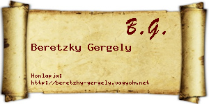 Beretzky Gergely névjegykártya